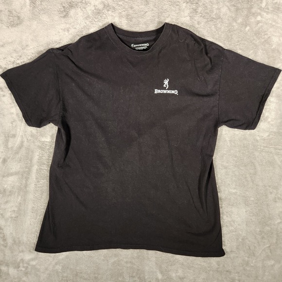 Browning Other - Browning T-Shirt Mens XL Black Excellent Camo Flag Graphic Buckmark Logo Cotton